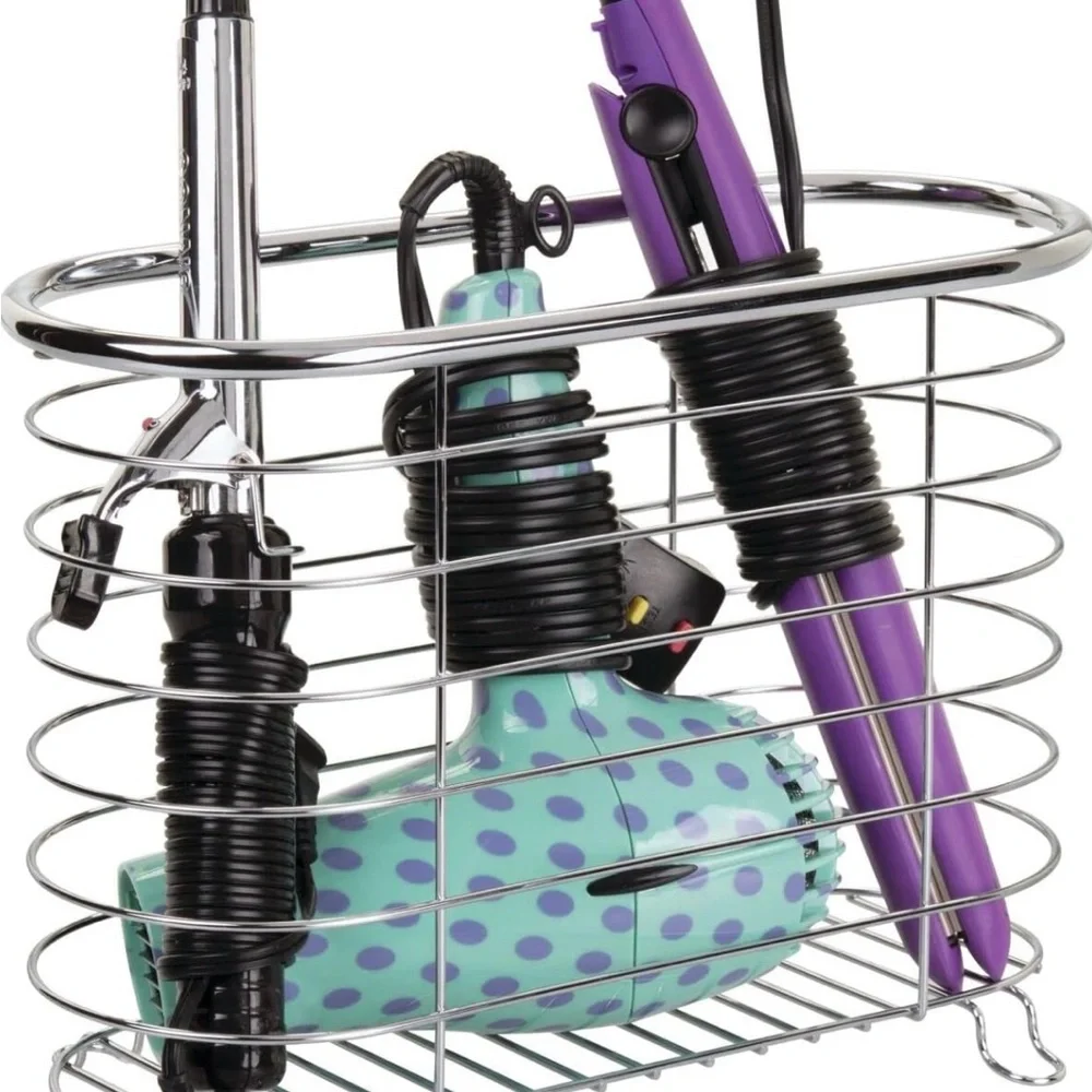 Mdesign Modern Chrome Wire Bath/Home Storage Basket